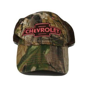 Infinity Headwear RealTree Chevrolet Chevy Camo Strapback Cap Mesh Pink Brown